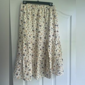 H&M floral print split skirt